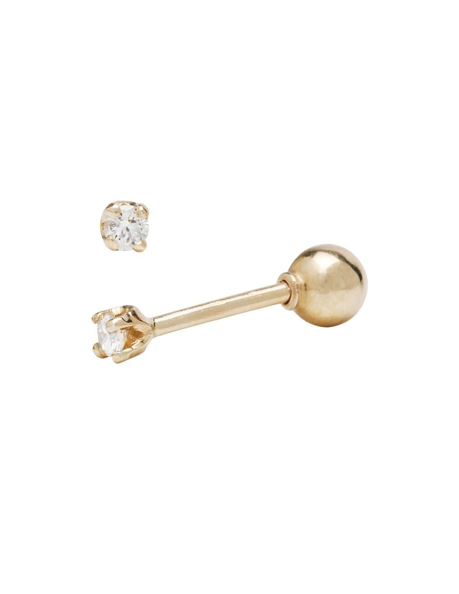 Broqueles de oro 14 K con acabado brillante diamante 2