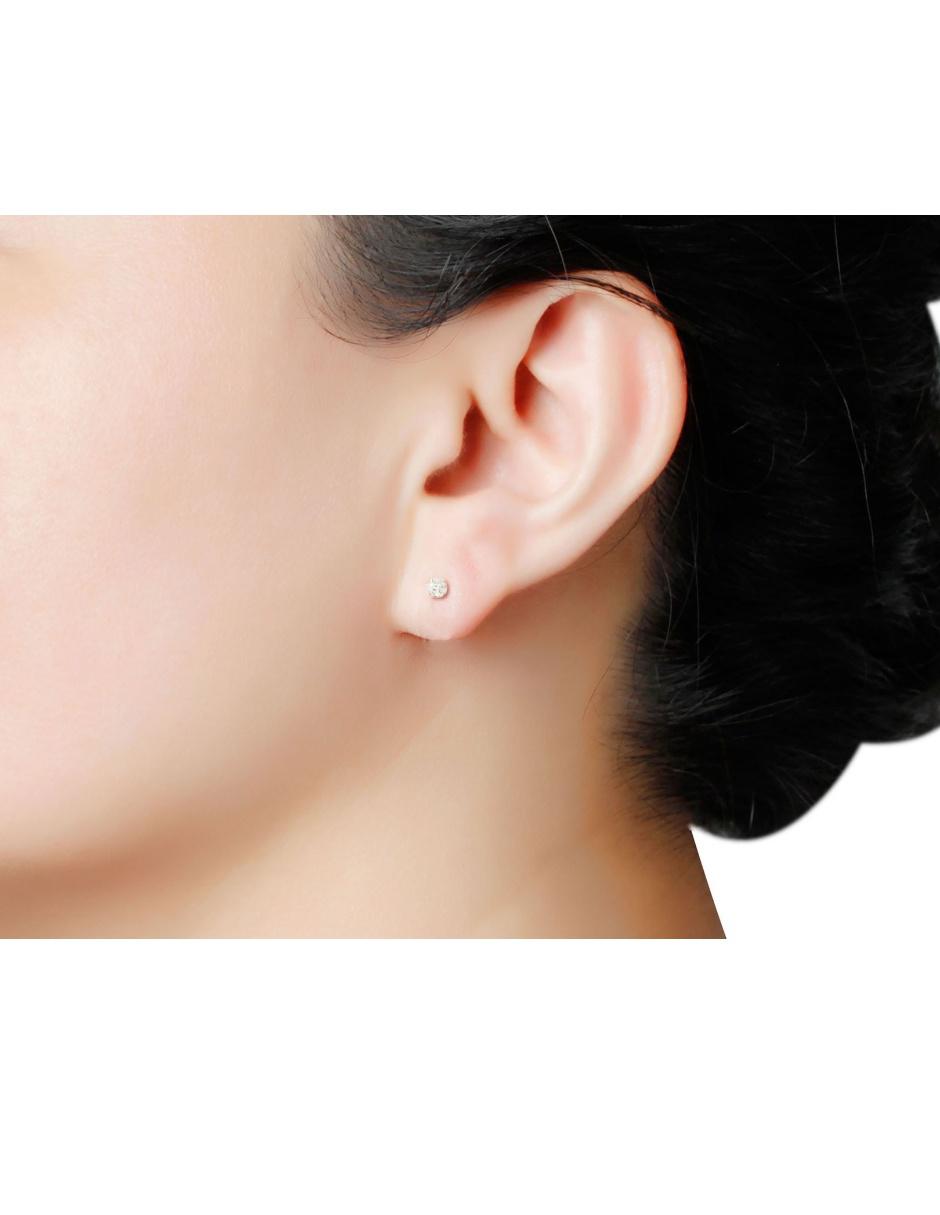 Broqueles de oro 14 K con acabado brillante diamante 5