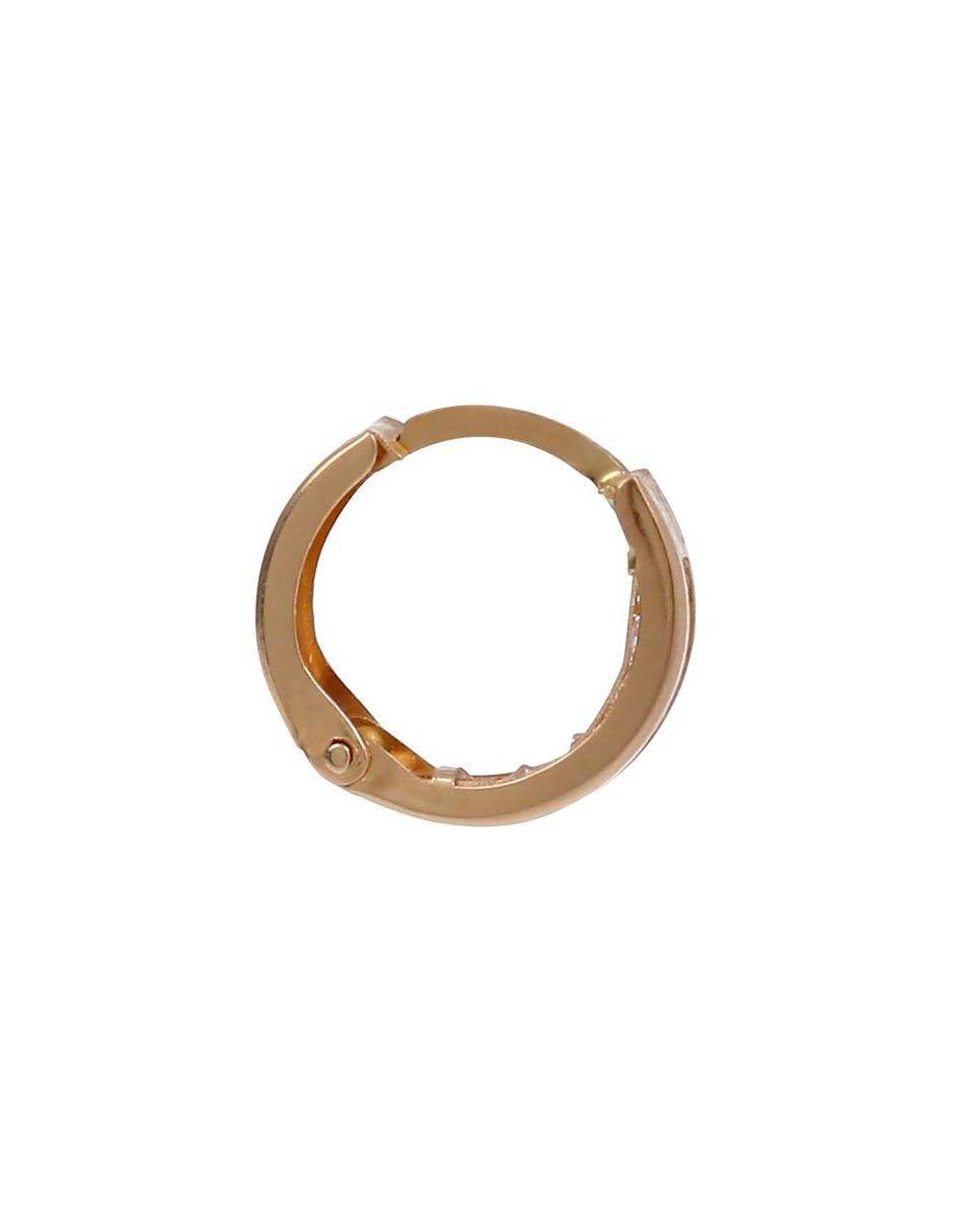Broqueles de oro amarillo 14 K con acabado brillante zirconia y diamante 3