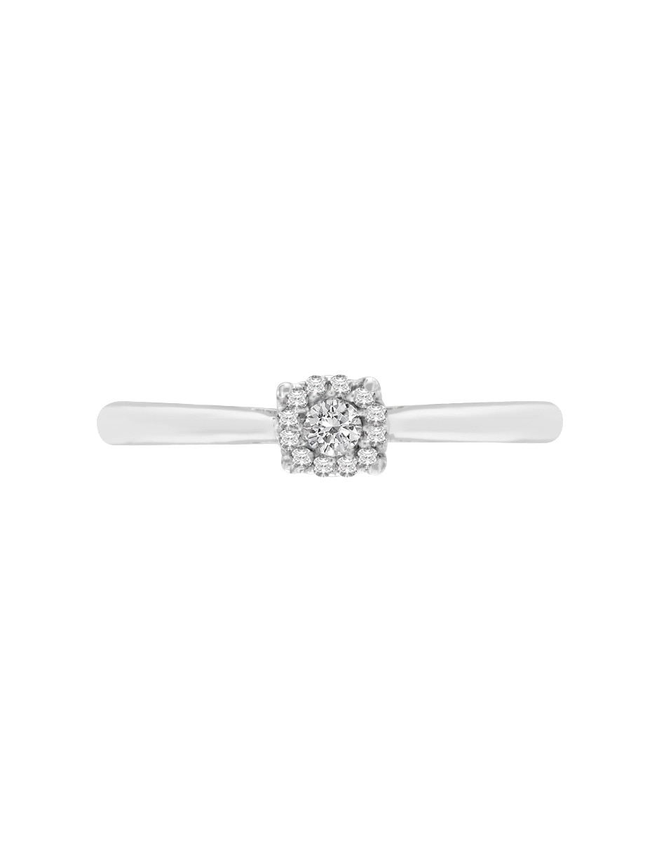 Solitario de oro blanco 14 k diamante