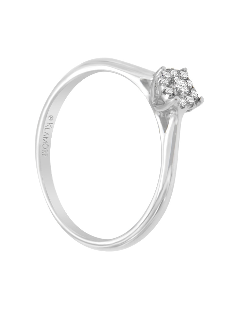Solitario de oro blanco 14 k diamante 8
