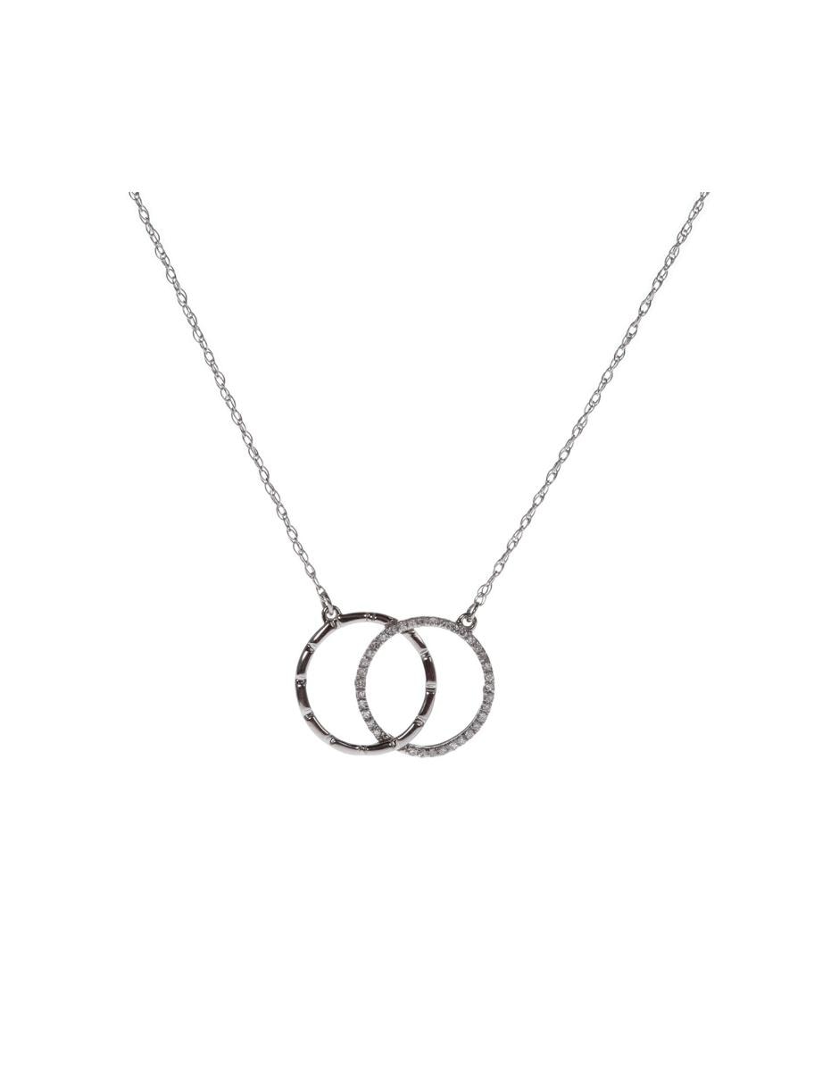 Colgante Y Dije redondo de oro blanco 14 K diamante 1