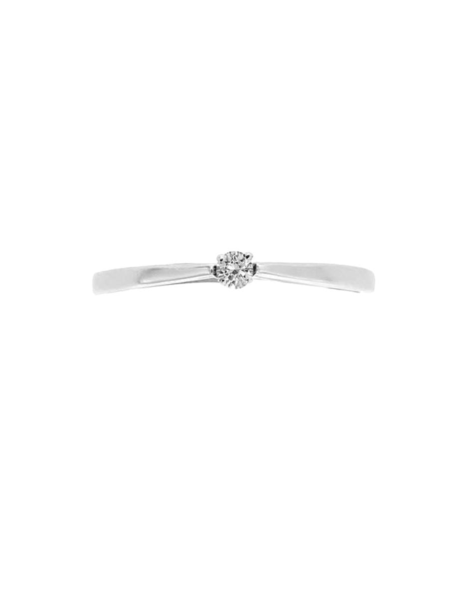 Solitario de oro blanco 14 k Ianthe diamante 10
