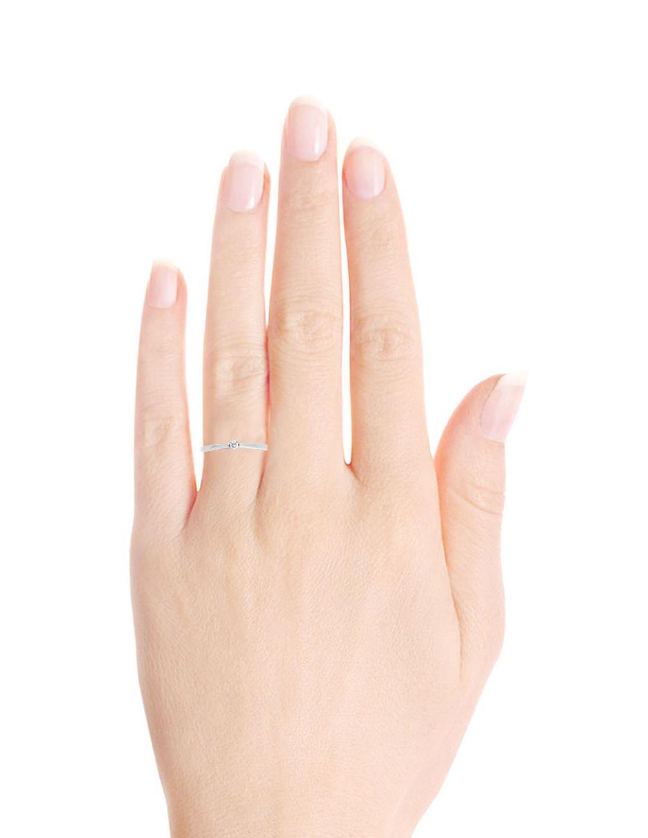 Solitario de oro blanco 14 k Ianthe diamante 12