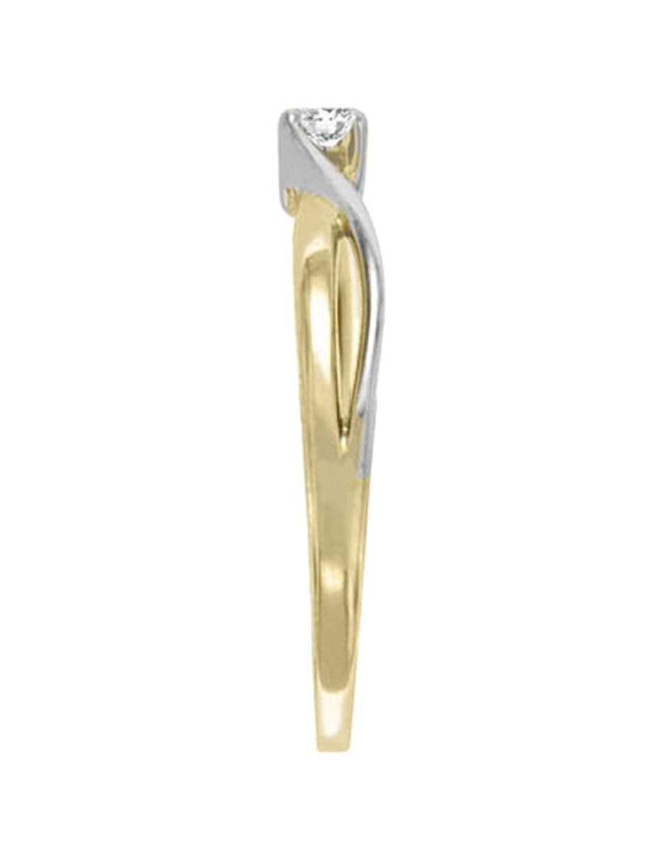 Solitario de oro blanco 14 k Cora diamante 6