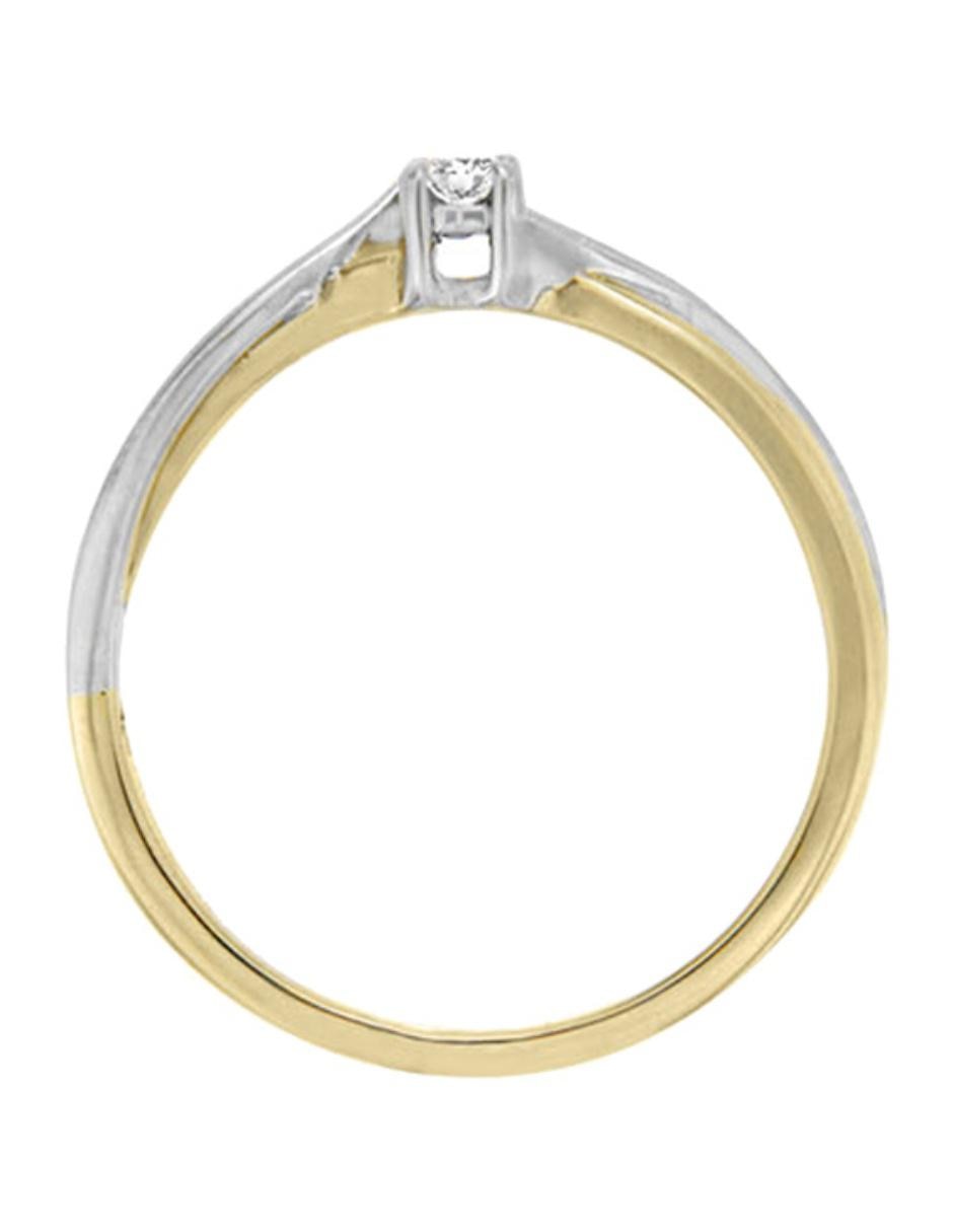 Solitario de oro blanco 14 k Cora diamante 7