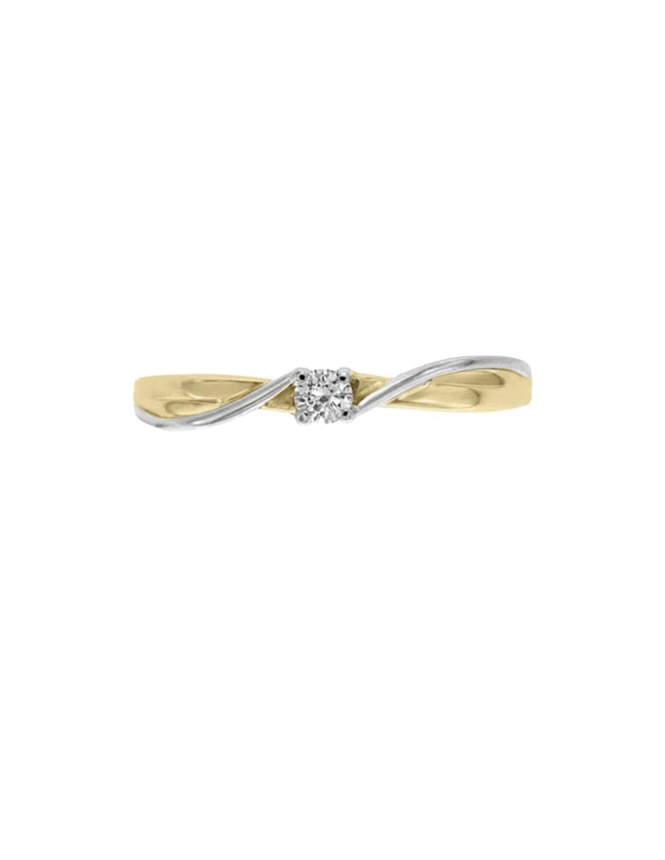 Solitario de oro blanco 14 k Cora diamante 8