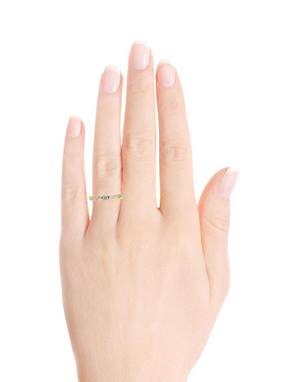 Solitario de oro blanco 14 k Cora diamante 10