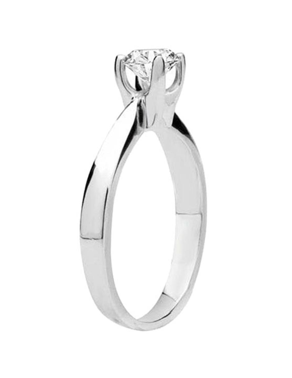 Solitario de oro blanco 14 k diamante 3