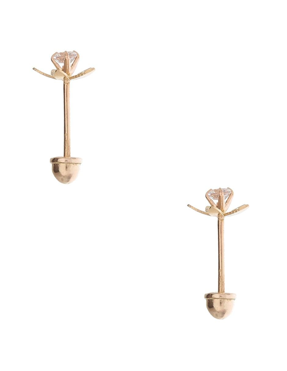 Broqueles de oro con acabado diamantado zirconia 2