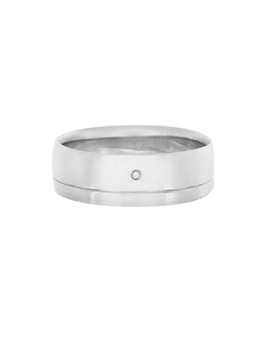 Argolla de oro blanco 14 k Georgina diamante