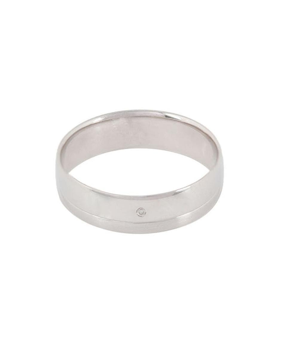 Argolla de oro blanco 14 k Georgina diamante