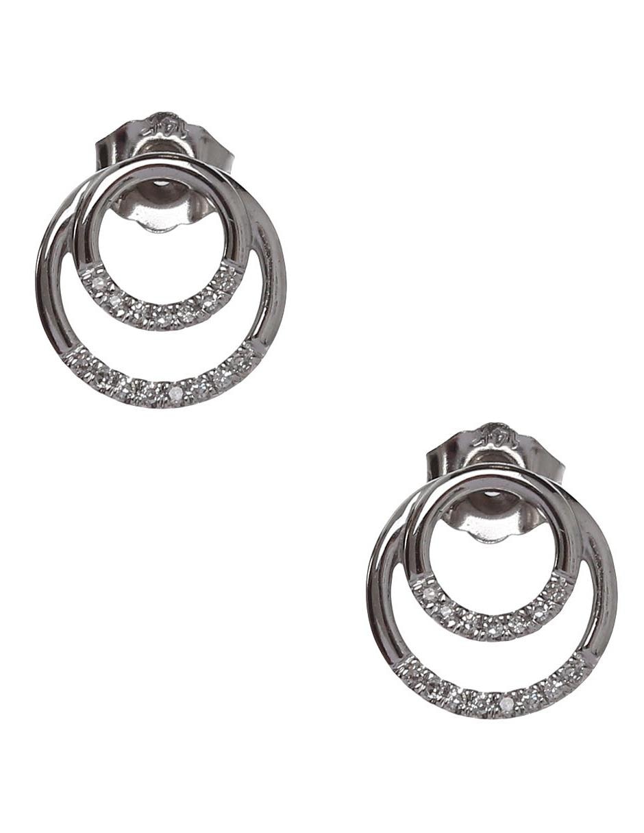 Broqueles de oro blanco con acabado pavé diamante 1