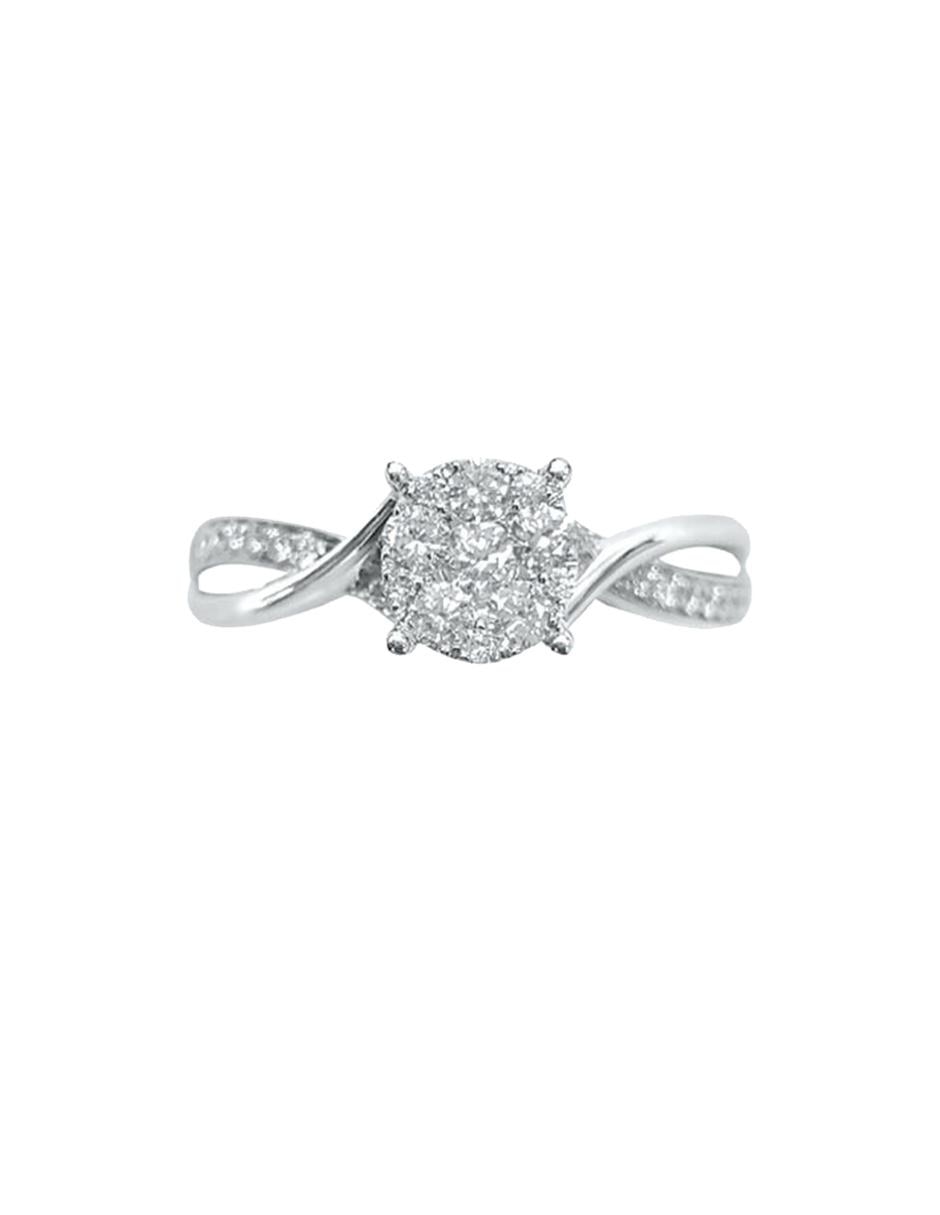 Solitario de oro blanco 14 k Lara diamante 2