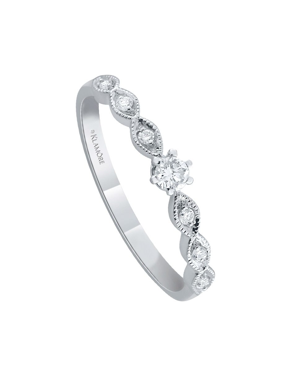 Solitario de oro blanco 14 k Rocío diamante 5