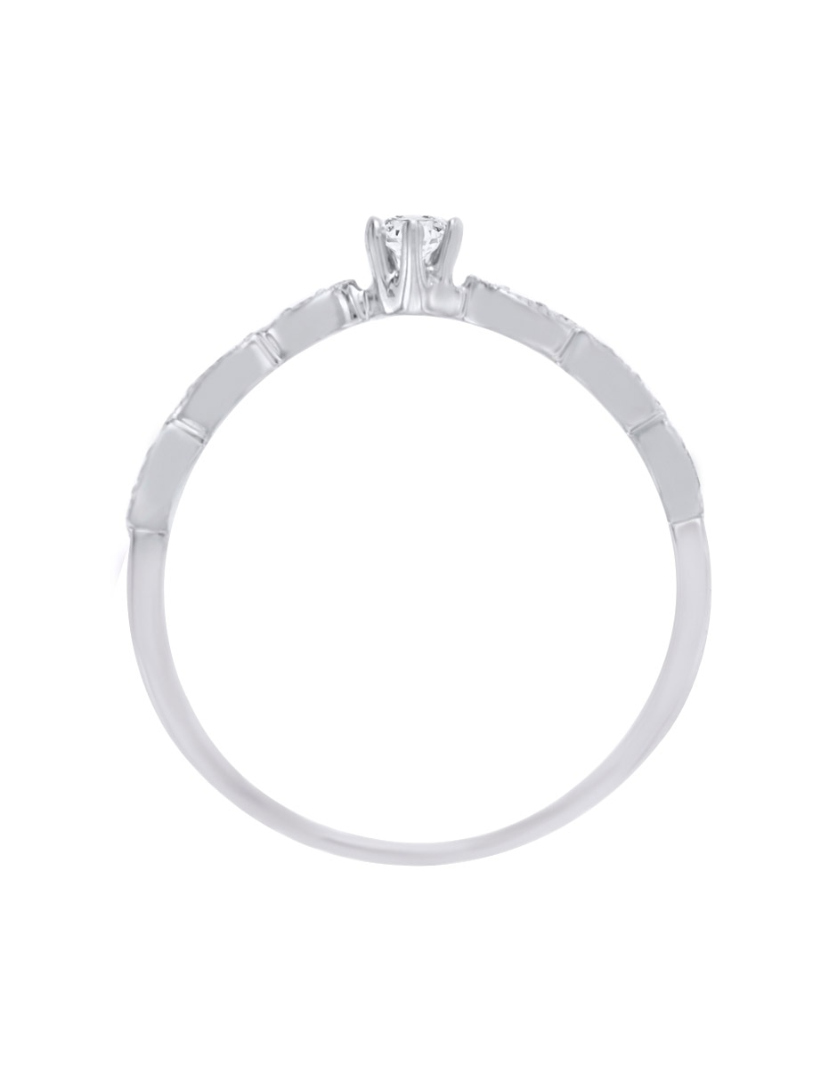 Solitario de oro blanco 14 k Rocío diamante 9
