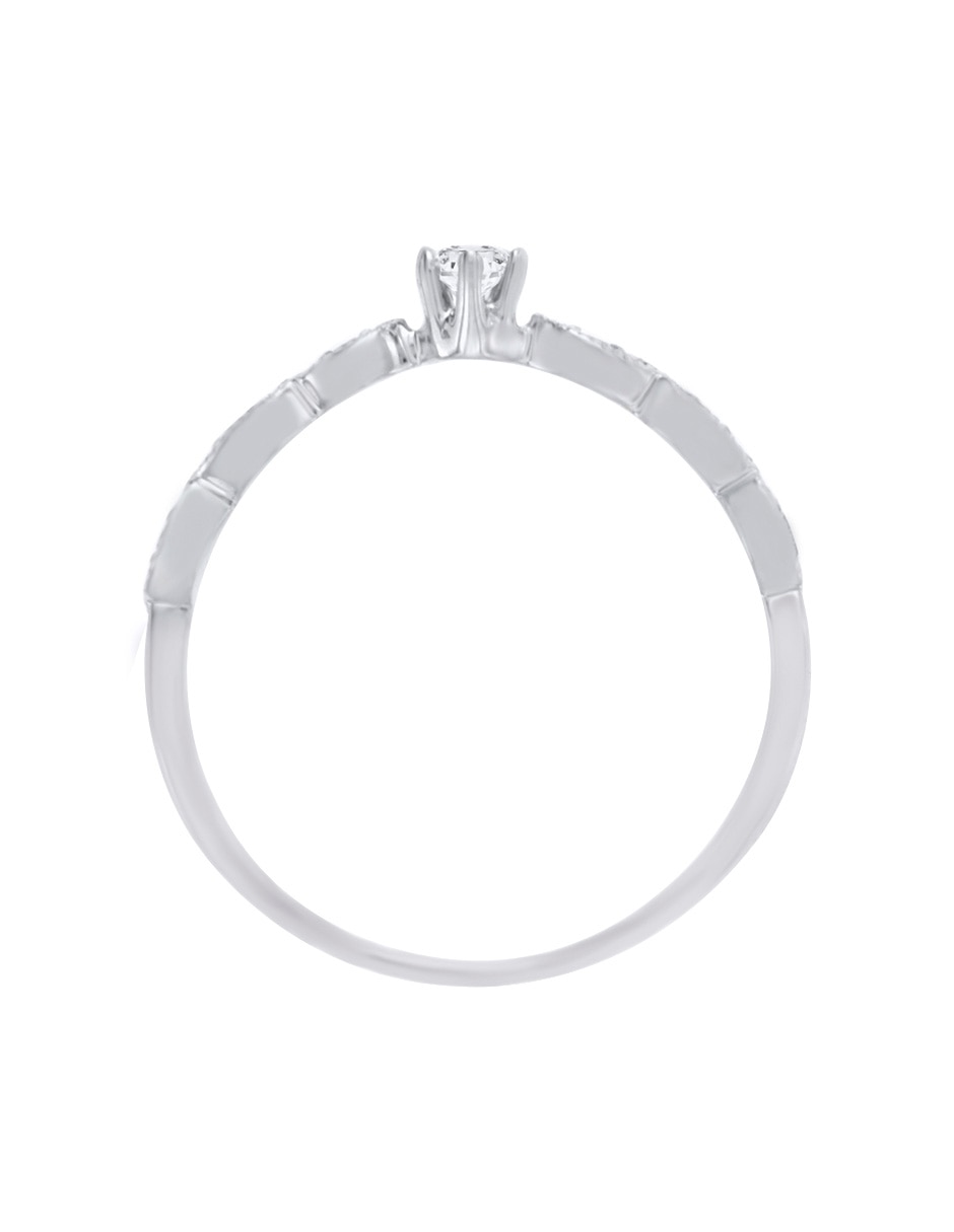Solitario de oro blanco 14 k Rocío diamante 2