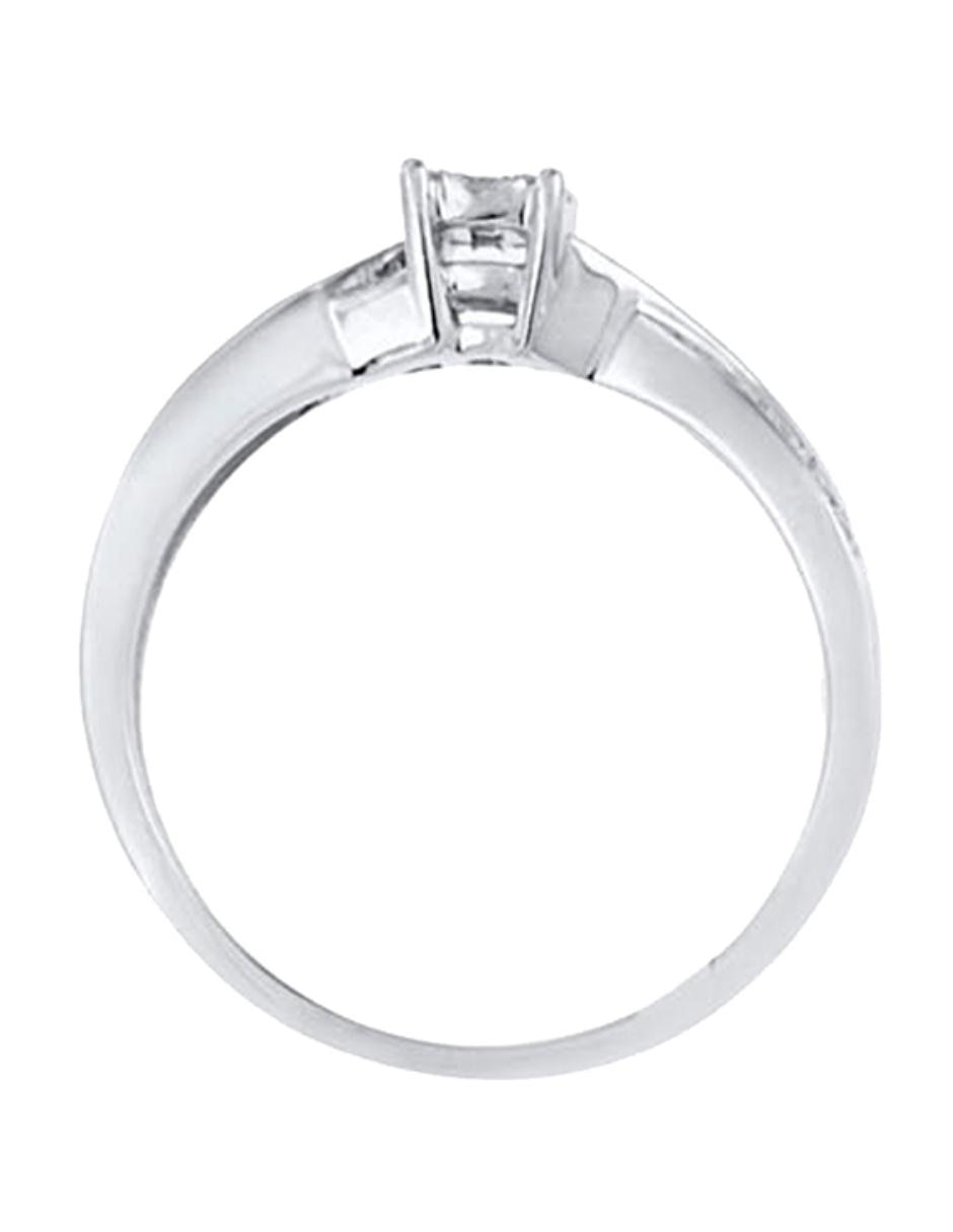 Solitario de oro blanco 14 k Lara diamante 6