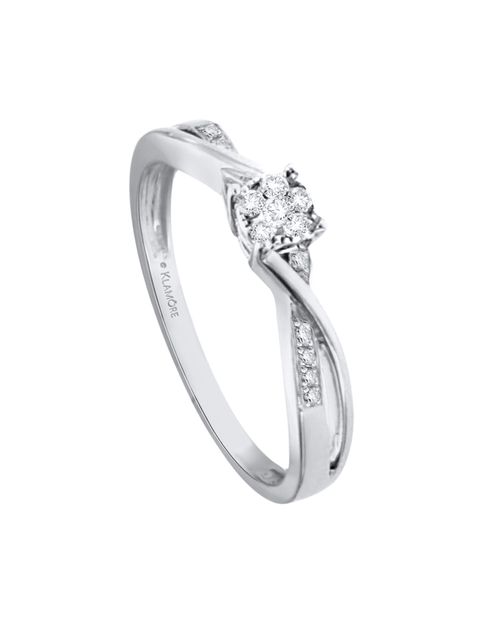 Solitario de oro blanco 14 k Lara diamante 3