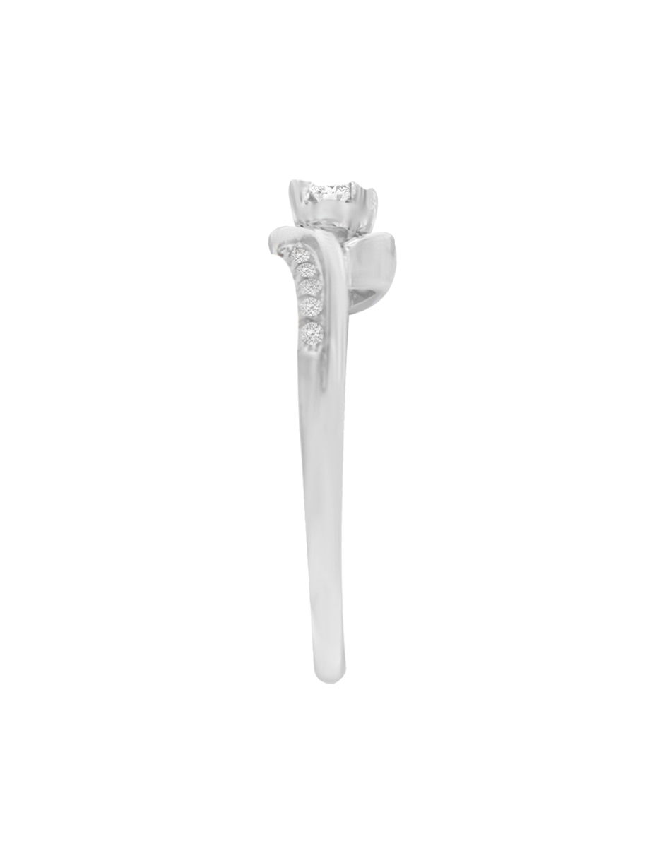 Solitario de oro blanco 14 k Teresa diamante 2