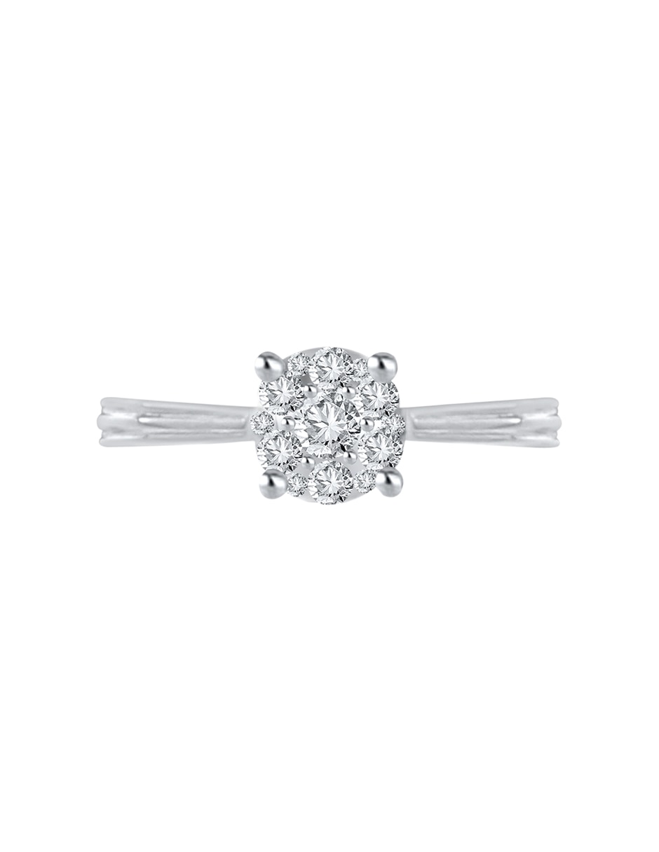 Solitario de oro blanco 14 k Sabina diamante 9