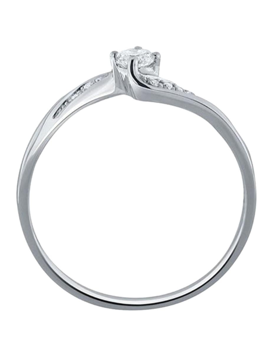 Solitario de oro blanco 14 k Elda diamante 5