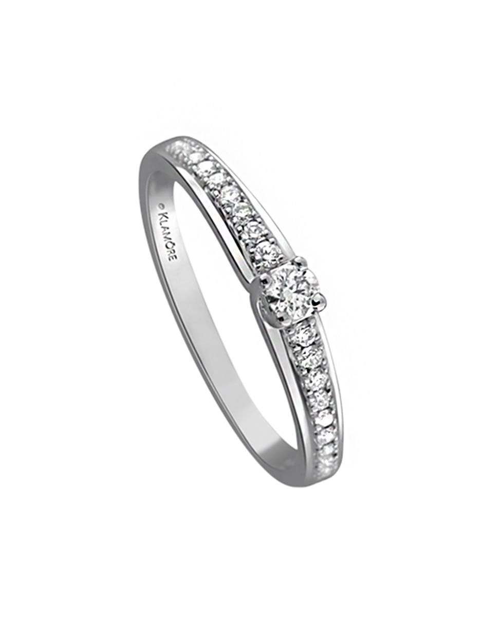 Solitario de oro blanco 14 k Simone diamante 5