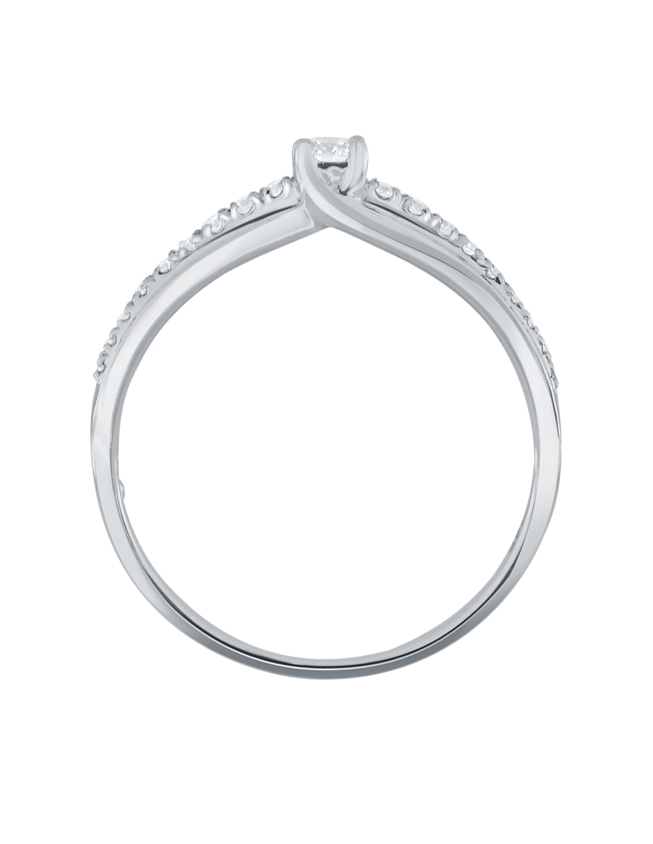 Solitario de oro blanco 14 k Simone diamante 2
