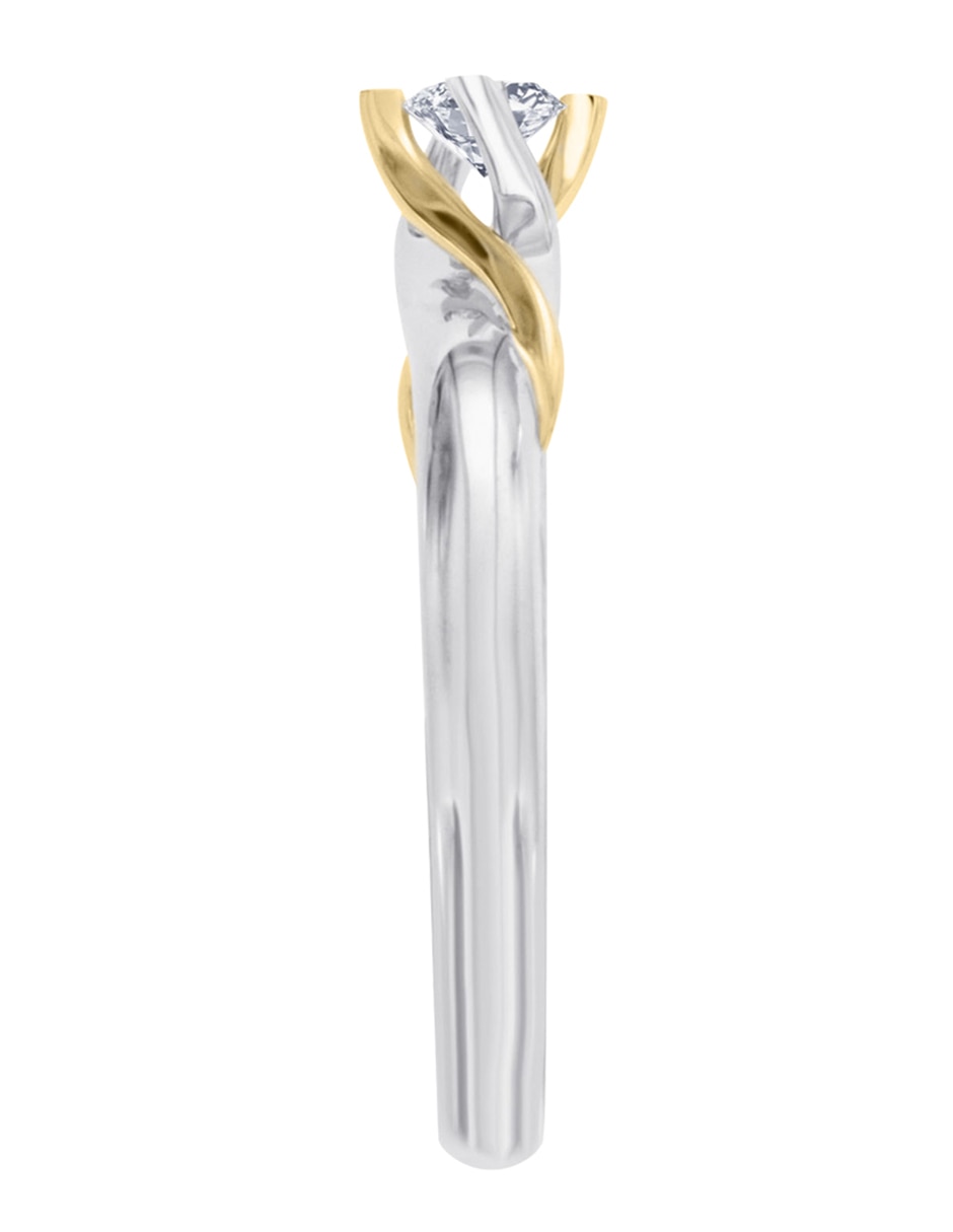 Solitario de oro blanco 14 k Enya diamante 11