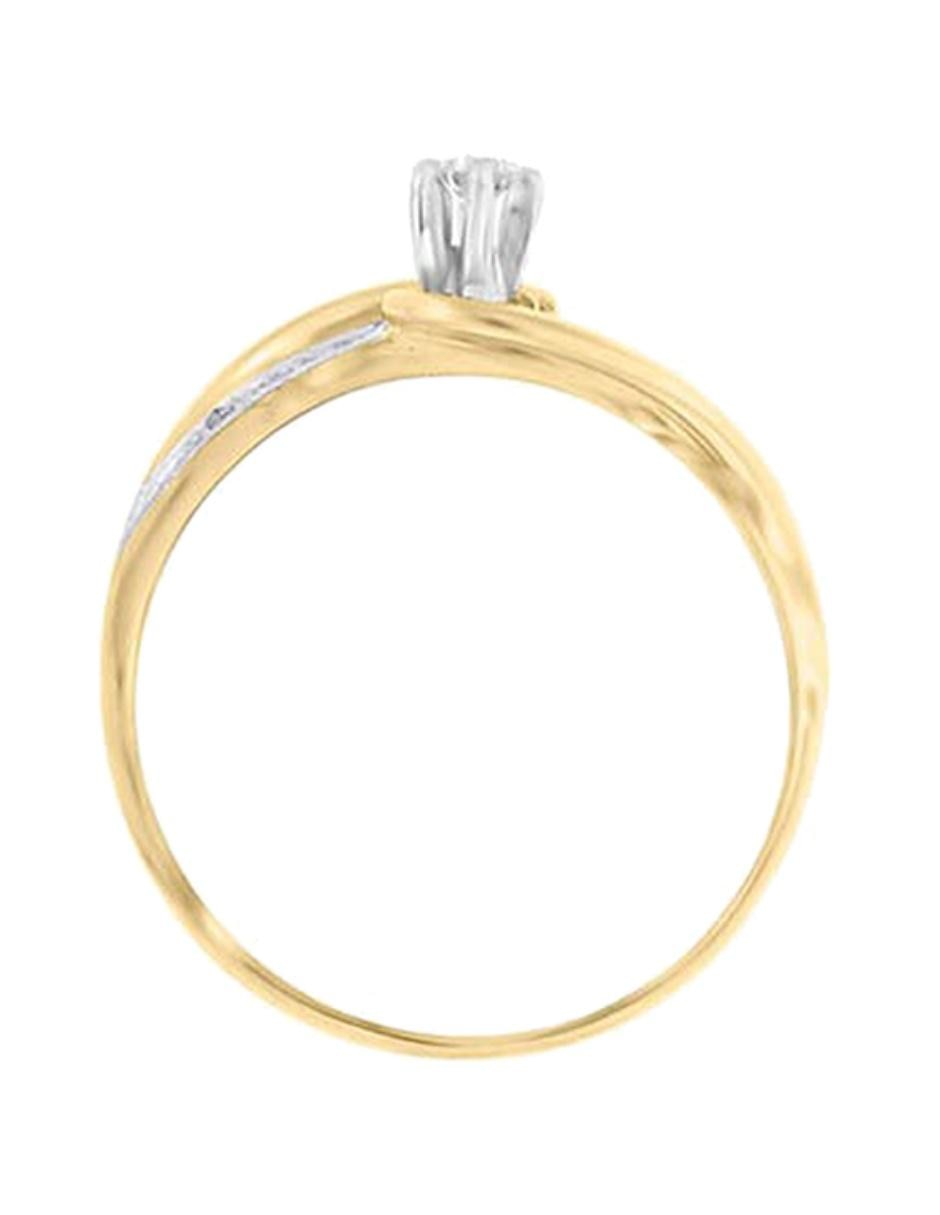Solitario de oro 14 k Amber diamante 2
