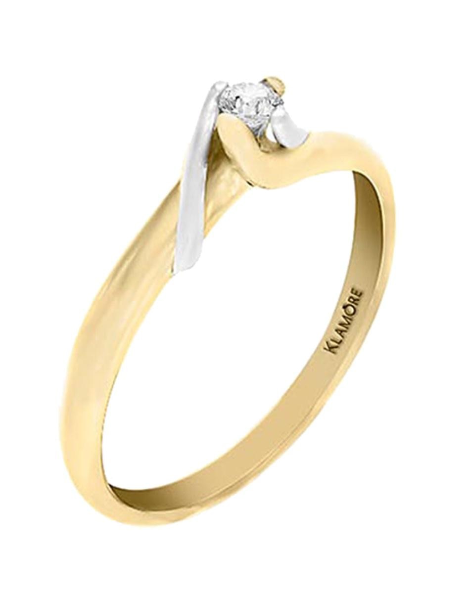 Solitario de oro 14 k Enya diamante 10