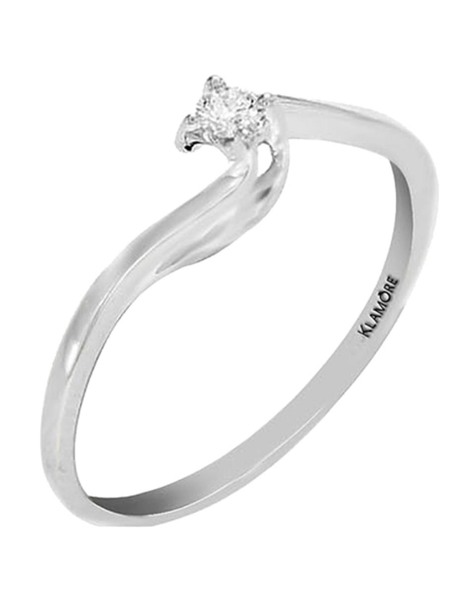 Solitario de oro blanco 14 k Nicolle diamante