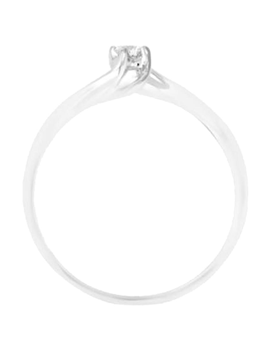 Solitario de oro blanco 14 k Nicolle diamante 2