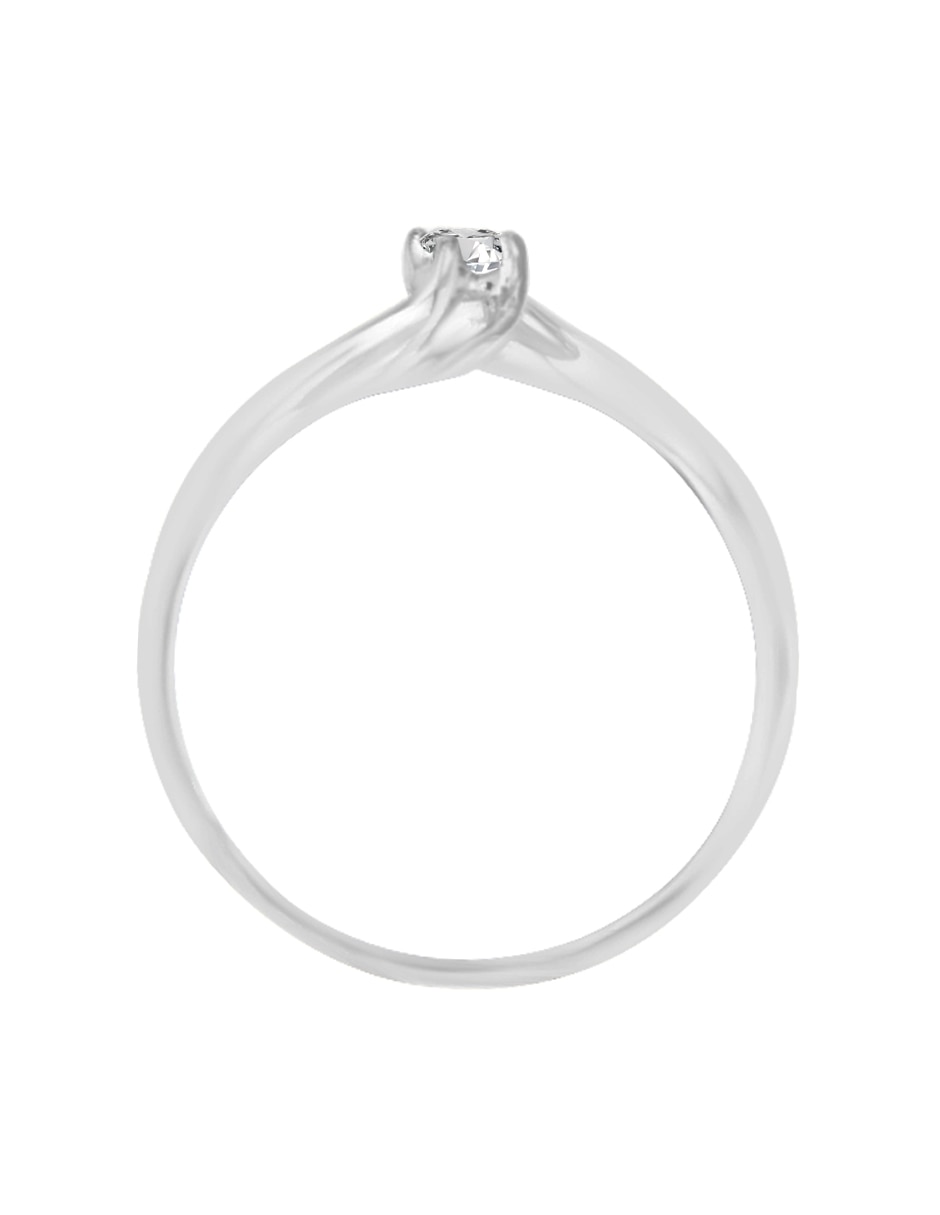 Solitario de oro blanco 14 k Nicolle diamante 5
