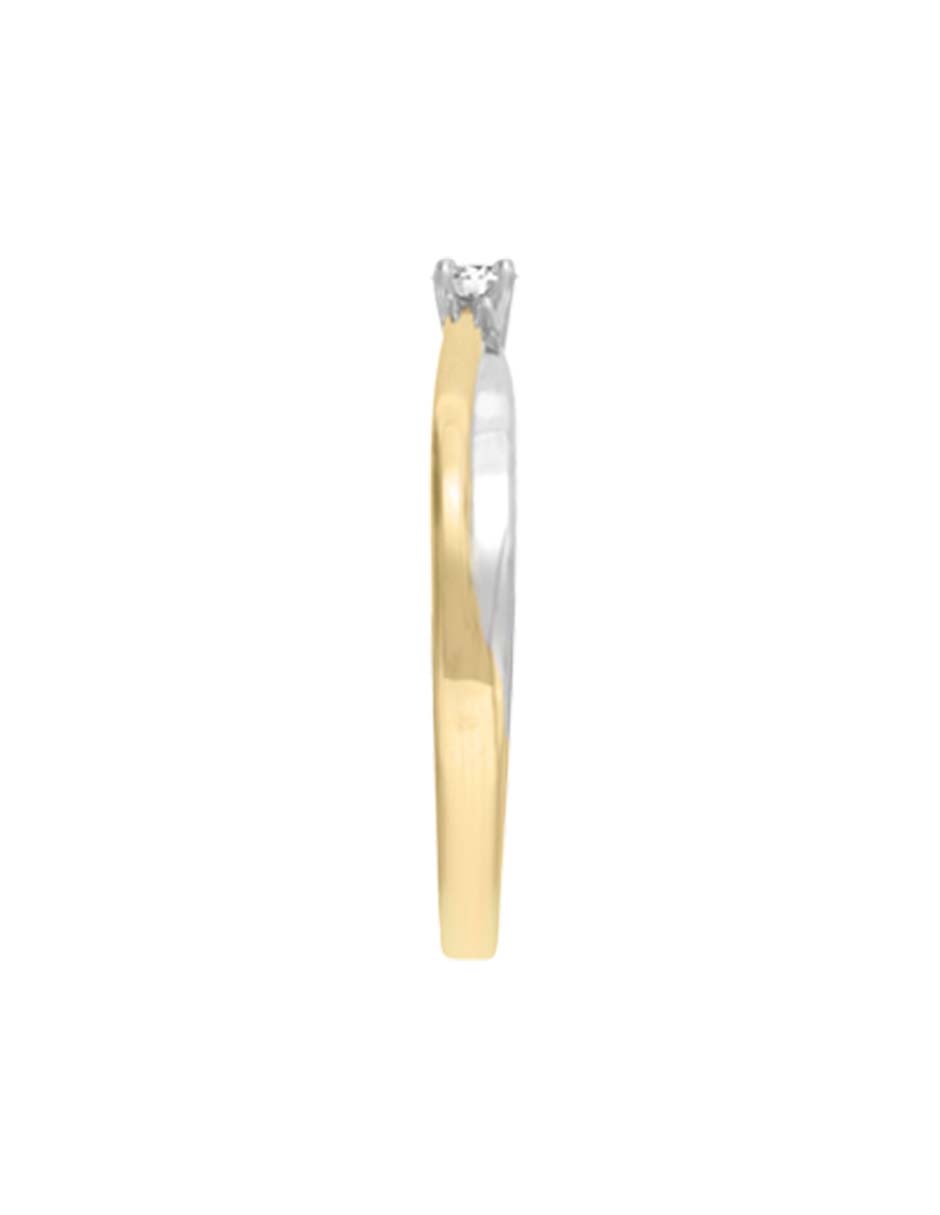 Solitario de oro amarillo 14 k GISELLE diamante 5