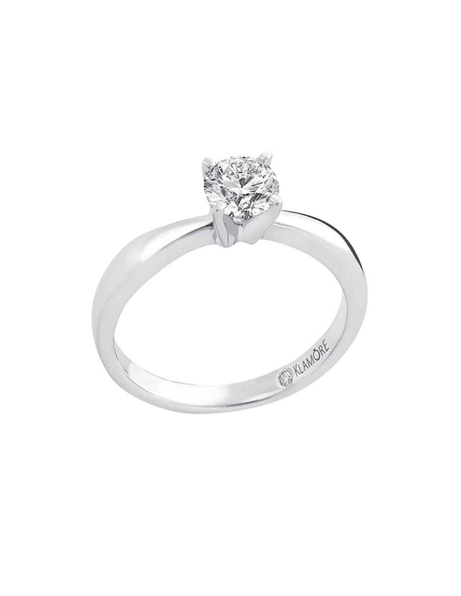 Solitario de oro blanco 18 k Miloro diamante 2
