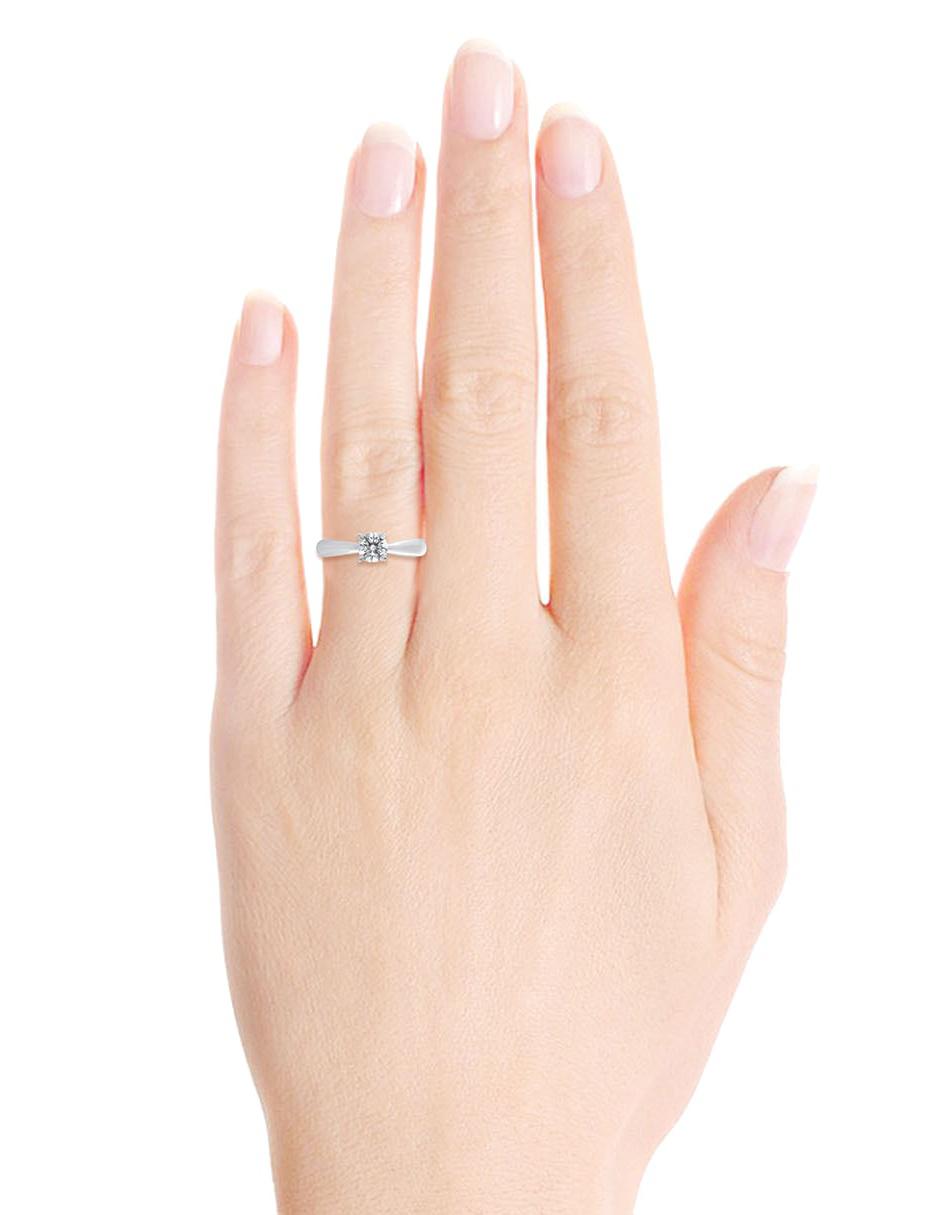 Solitario de oro blanco 18 k Miloro diamante 8