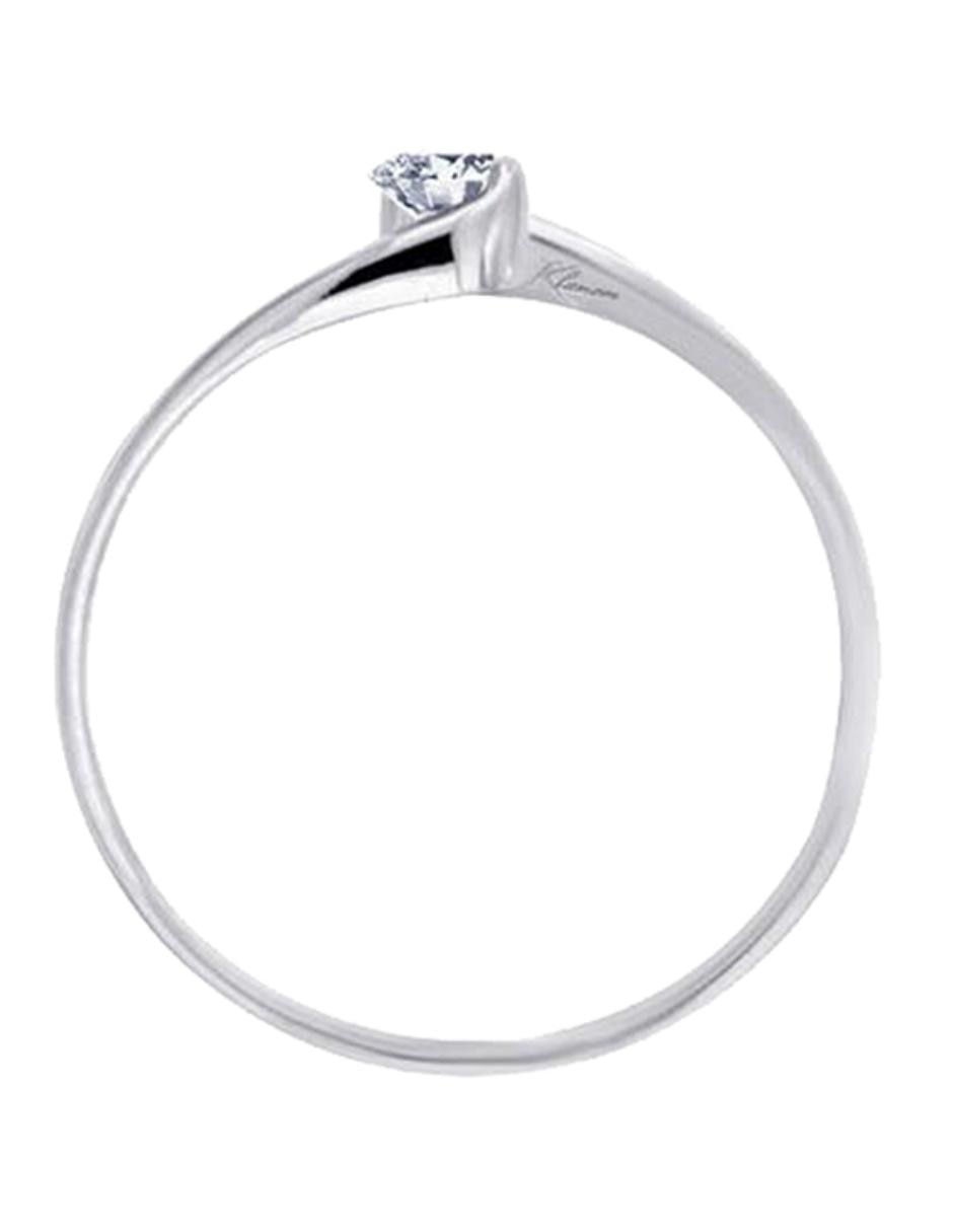 Solitario de oro blanco 14 k Dama diamante 2