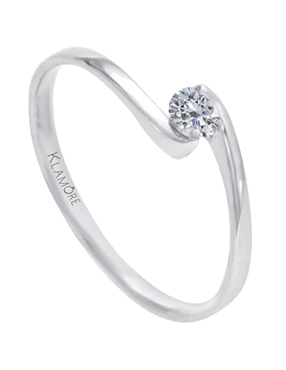 Solitario de oro blanco 14 k Dama diamante 5