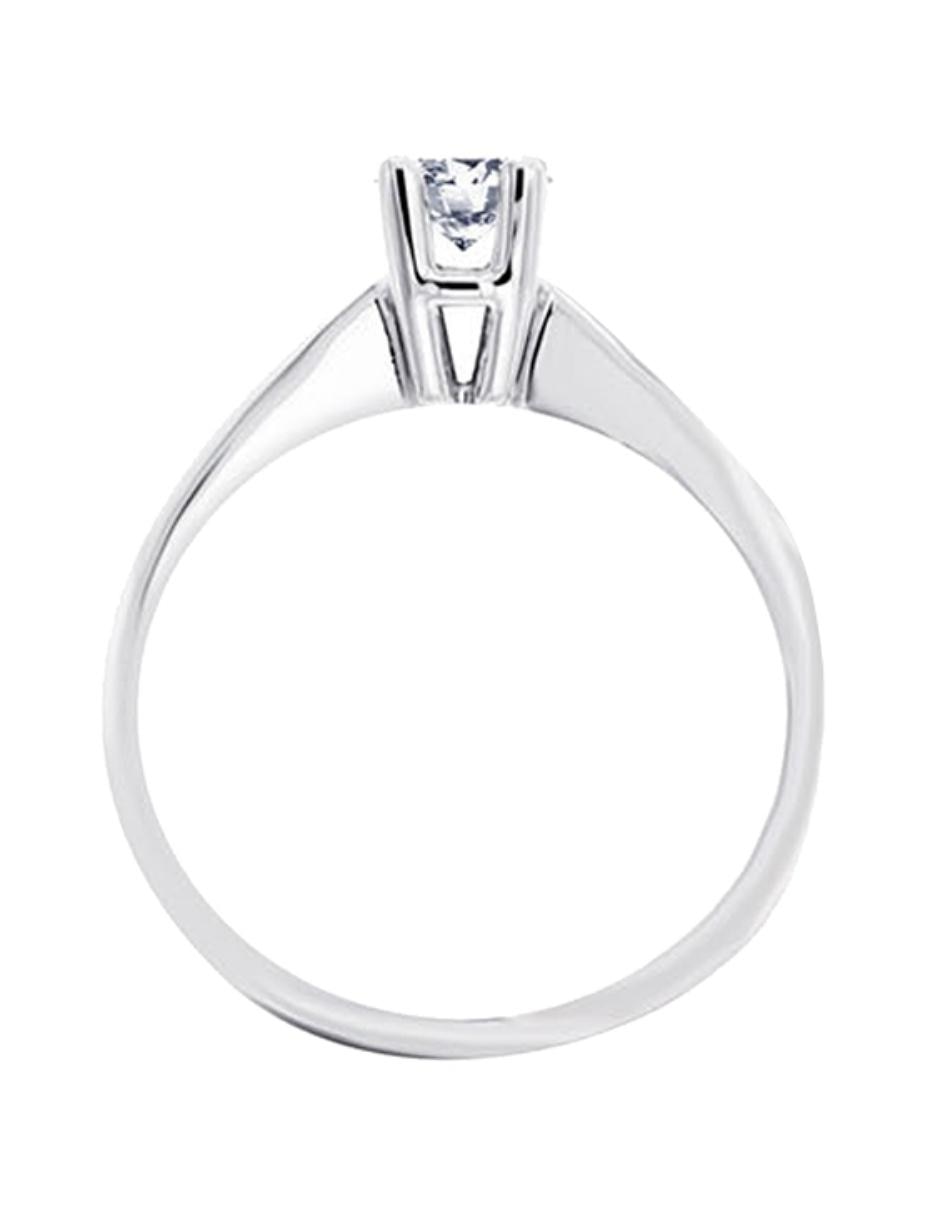 Solitario de oro blanco 14 k Lucca diamante 2