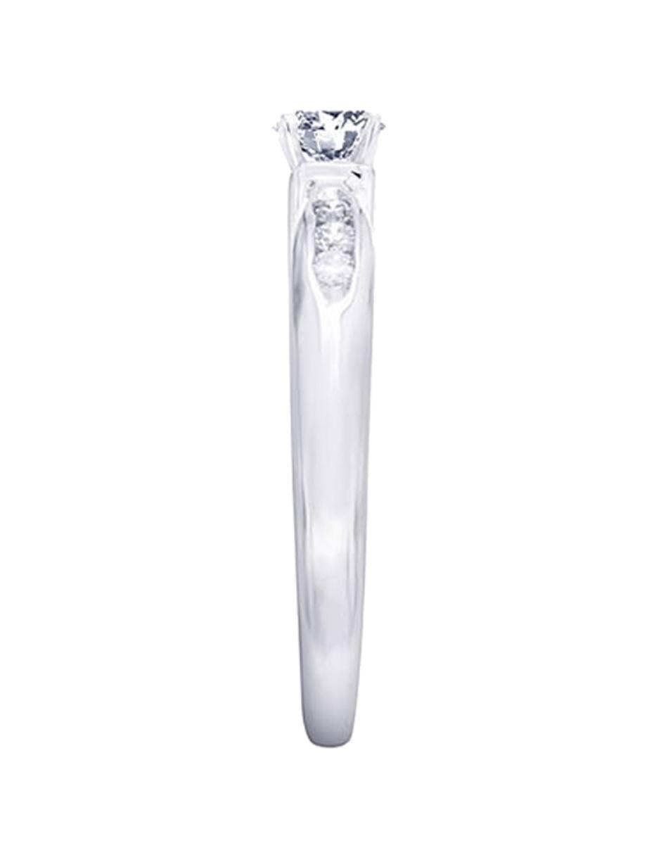 Solitario De Oro Blanco 14 K Fedelta Diamante 8