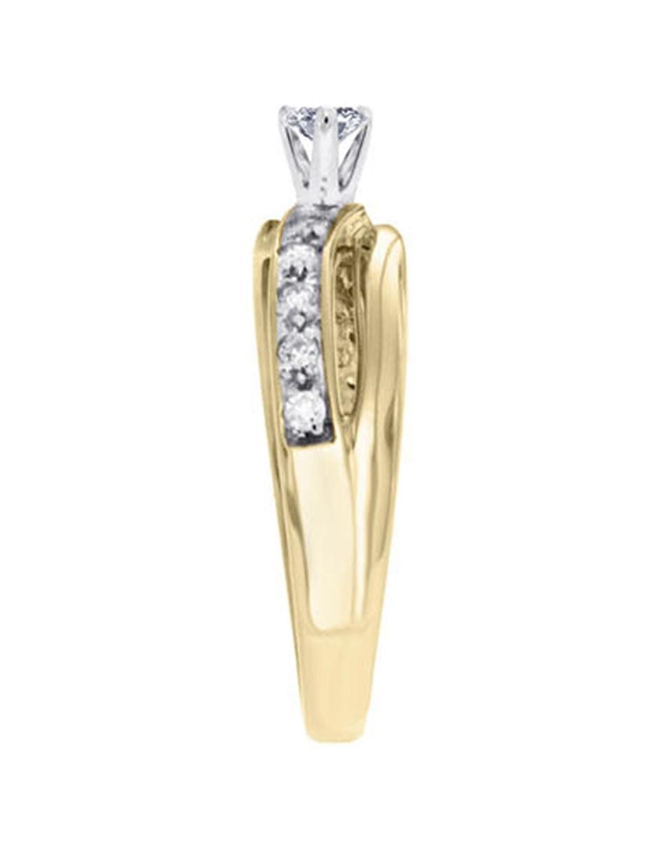 Solitario de oro 14 k Union diamante 10