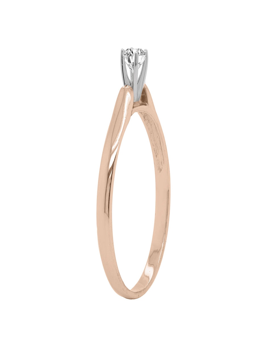 Anillo de compromiso de oro 14 k Solitario diamante 2