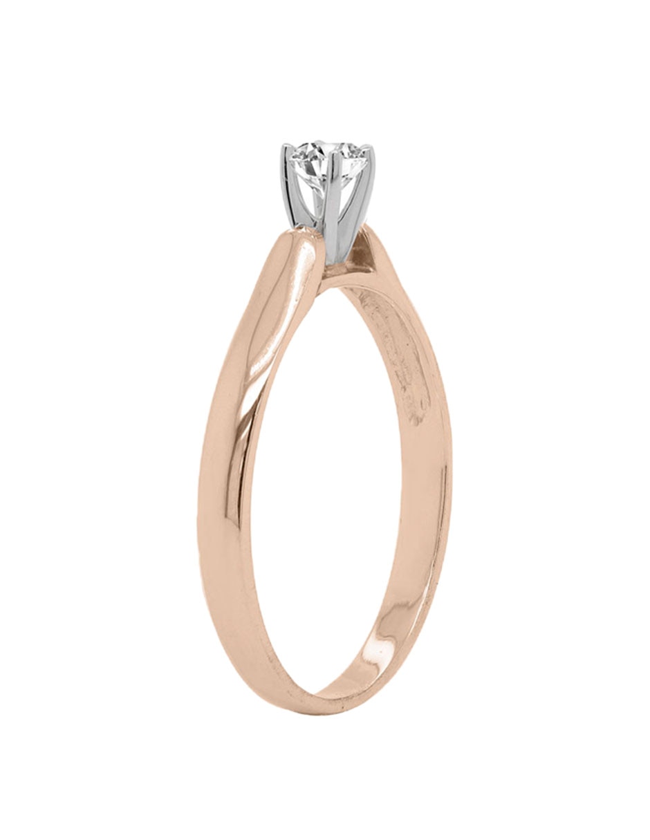 Anillo de compromiso de oro 14 k Solitario diamante 3