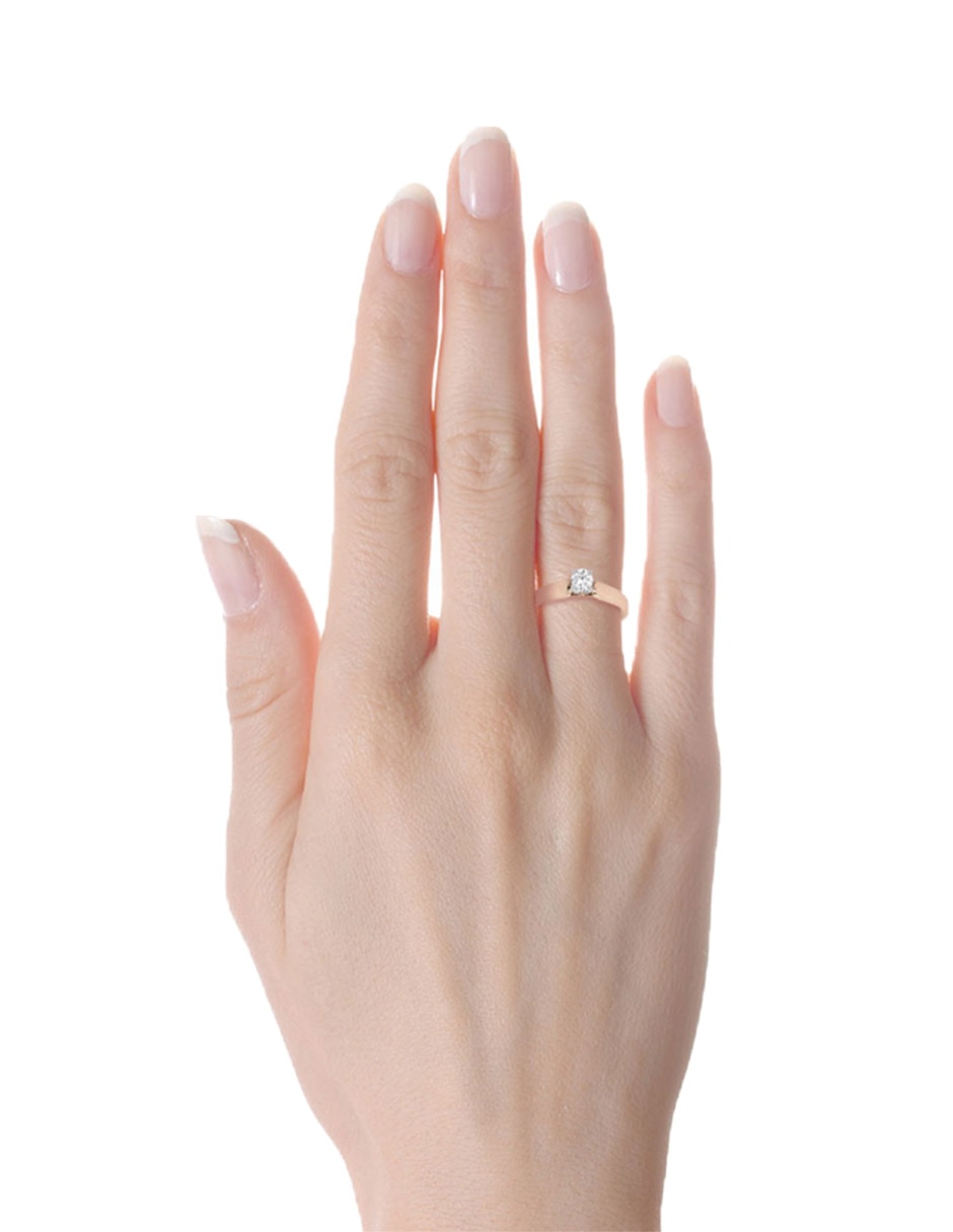 Anillo de compromiso de oro 14 k Solitario diamante 4