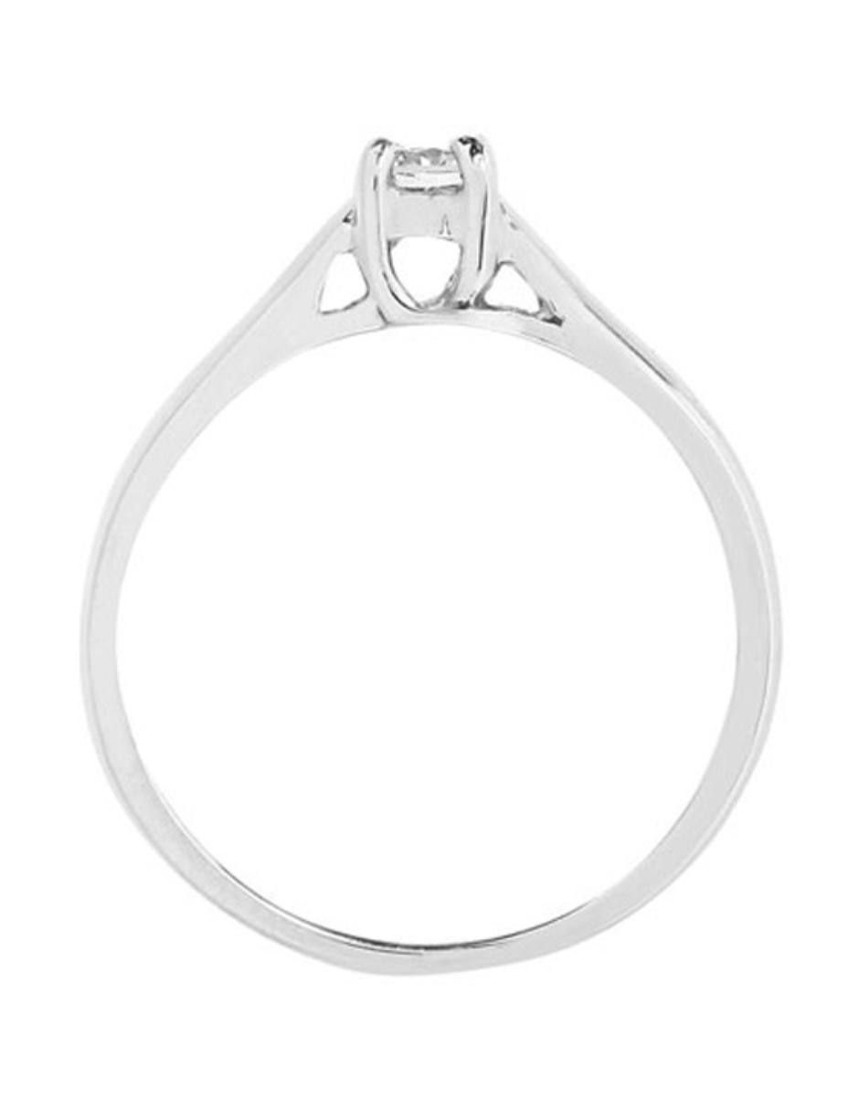 Solitario de oro blanco 14 k diamante 2