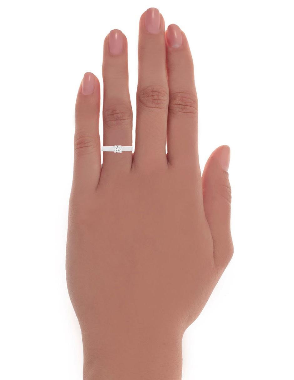 Solitario de oro blanco 14 k diamante 10