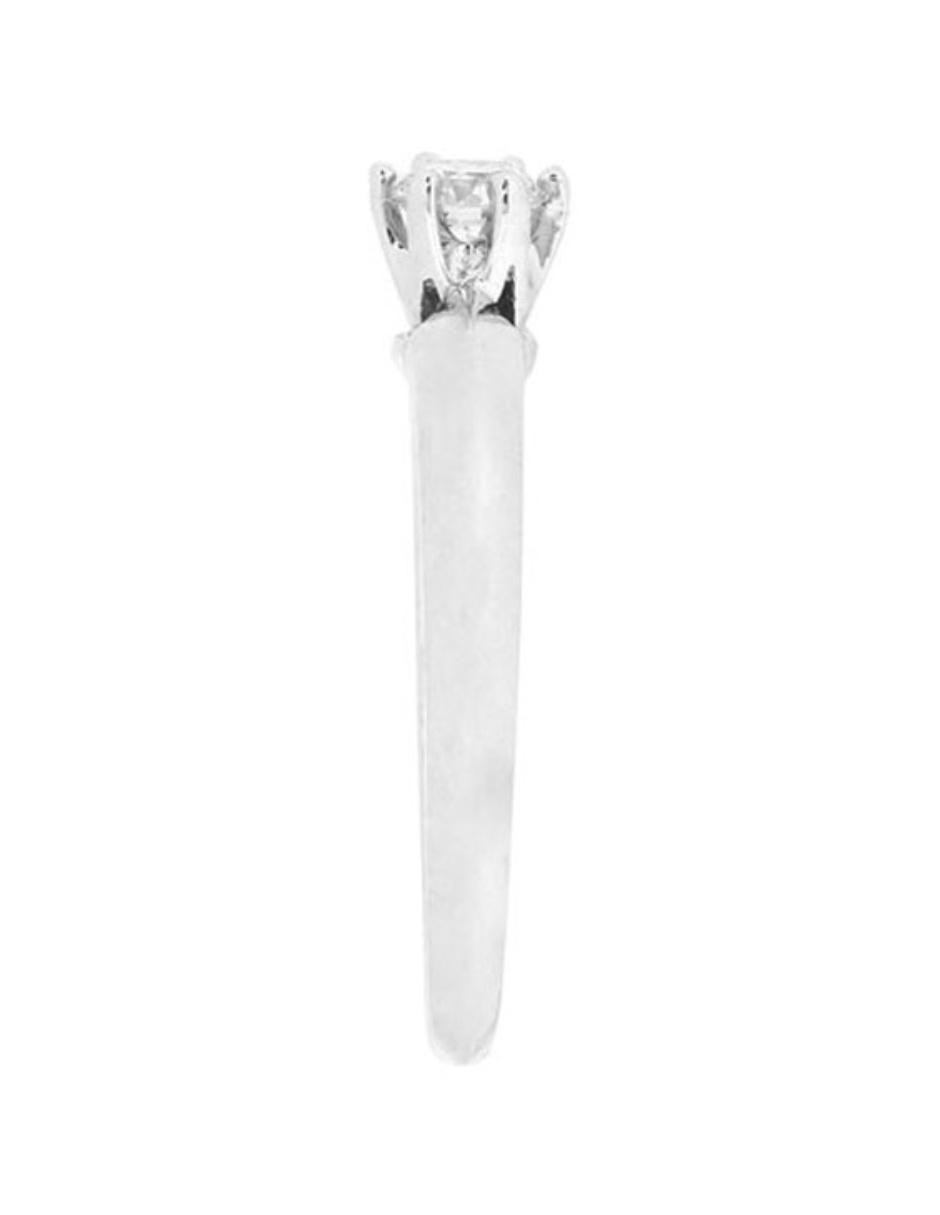 Solitario de oro blanco 14 k diamante 6