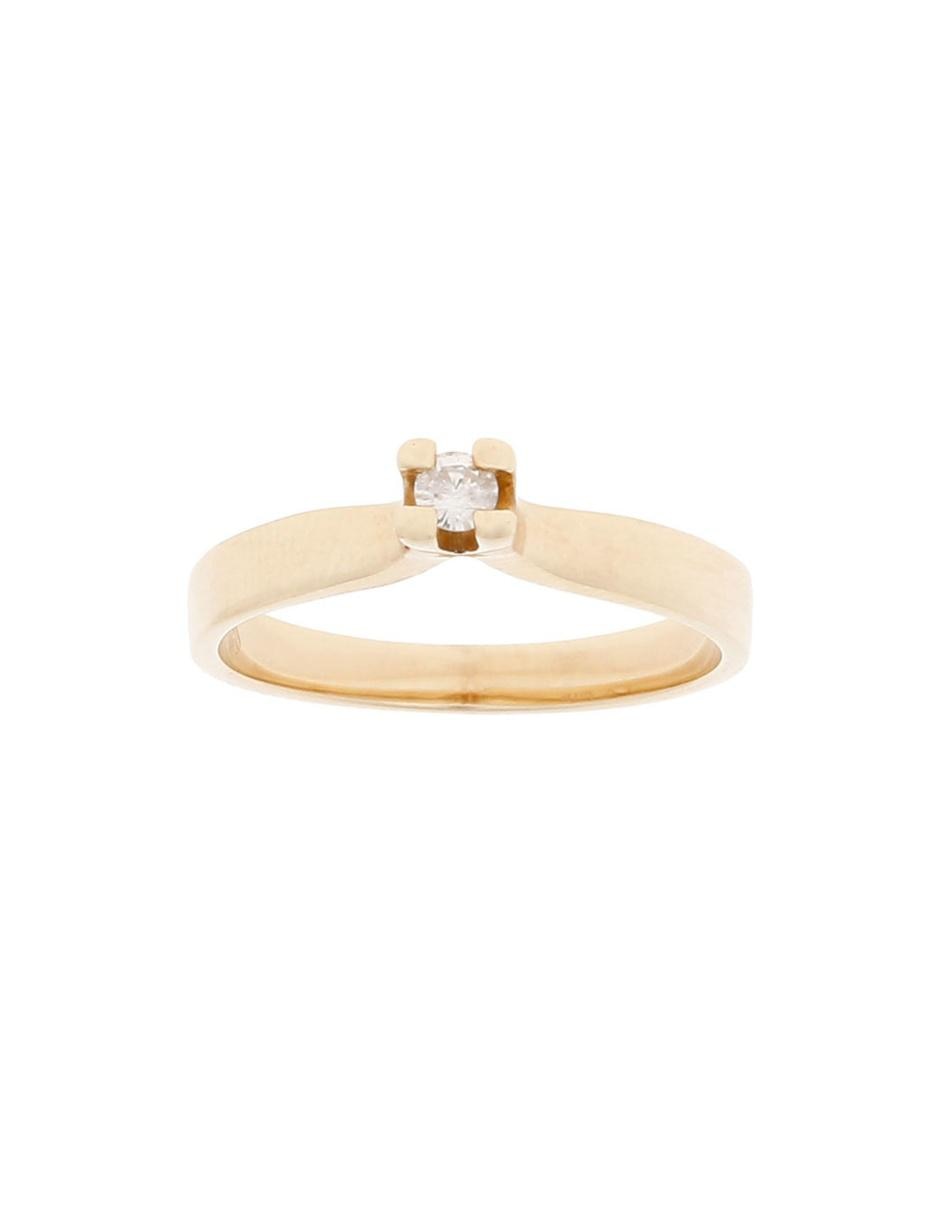 Solitario de oro 14 k diamante