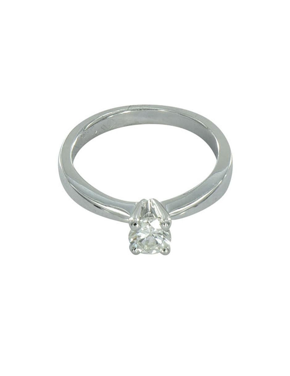Solitario de oro blanco 14 k diamante 8